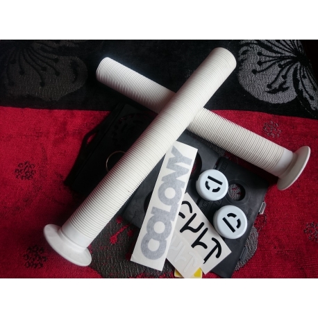 Odi longneck XL grips white + demolition alu barends