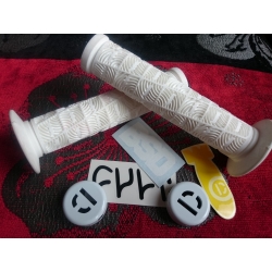 Odi O grips white + demolition alu barends