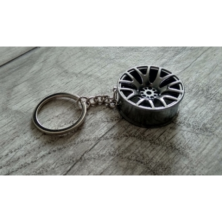 Grey wheel keychain